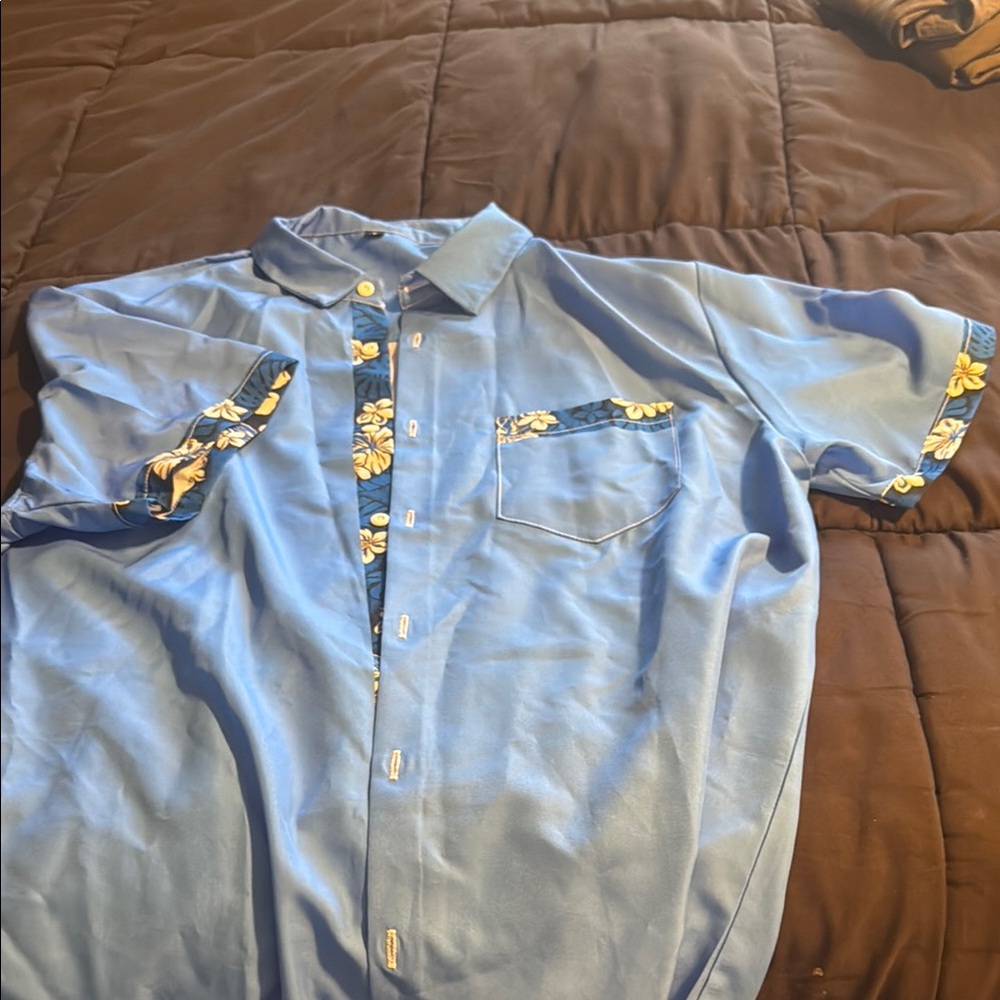 Blue Floral Men's Shirt
